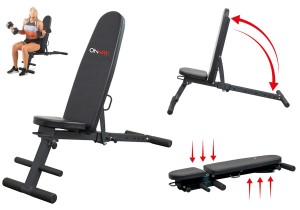 Ławka skośna treningowa OnWay regulowana ławeczka treningowa składana