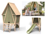 Drewniany domek do zabawy Exit Yuki 300 ze zjeżdżalnią