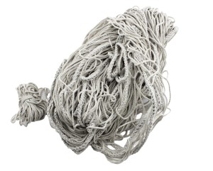 Mocna siatka do bramki piłkarskiej SZARA  240 x 160 - 170cm gruby sznurek 3mm