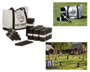 KUBB szachy szwedzkie gra plenerowa ogrodowa zestaw z drewna KRÓL 30 cm
