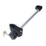 Uchwyt Eufab z zamkiem do ramy platformy rowerowej  do mocowania rowerów długi 32cm Ø 25-30mm klucz srebrny